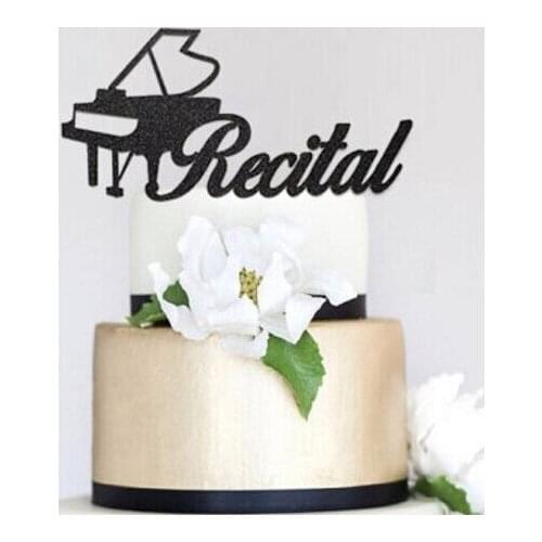 Custome glitter name age Music Instrument Pianist Cake Toppers personalized Happy Birthday sweet 16th girls party decorations