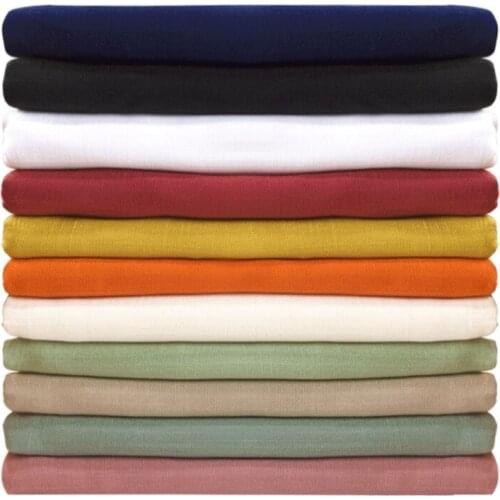 Stretch Drape Slub Cotton Linen Thin Summer Solid Color Pants Clothing Fabric Shirts Handmade DIY Fabrics Cloth by the Meter