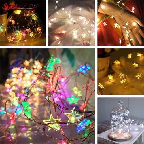 3/6M LED Star Fairy Garland String Light Gypsophila Star Lamp String Battery USB Lamp Holiday Party Wedding Christmas Decor 5Z