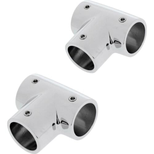 2pcs boat accessories marine Rail 22mm 90 Degree Rail Fitting Stainless Steel Tee