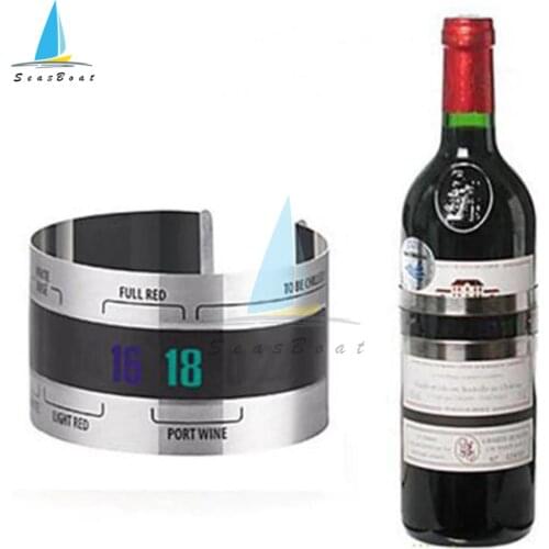 Creative Stainless Steel Bottle Wine Thermometer LCD Display Party Checker Bracelet Thermometer Shop Bar Kitchen Tools