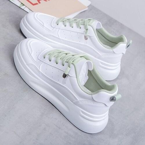 Spring Autumn Women Platform White Shoes Woman Fashion Sneakers High Quality PU Casual Shoes Ladies Shoes Loafers