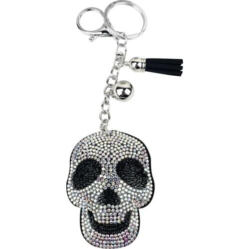 2021 New Skull Rhinestone Pendant Keychain For Women Bag Pendant Chic Crystal Car Key Chain Ring Holder Fashion Jewelry