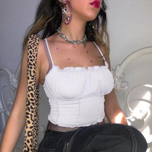 Sexy 2019 Summer Women Ruffles Tanks Top Fashion Ladies Sleeveless Strapless Ruched Slim Crop Top Camisole Female Clothing Tanks