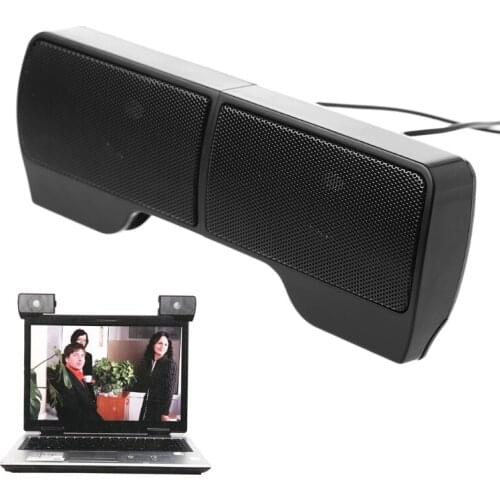 1 Pair Mini USB Powered Line Control Stereo Clip-On Speaker For Notebook Laptop Dropship