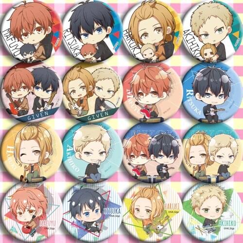 1pc Animation Sato Mafuyu GIVEN Uenoyama Ritsuka cartoon badge Icons Cute Brooch