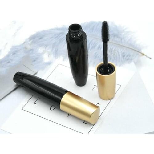 10ml Empty Mascara Tubes Plastic Eyelashes Growth Liquid Packing Bottle Black Tube Gold Cap Cosmetics Packaging Container 20pcs