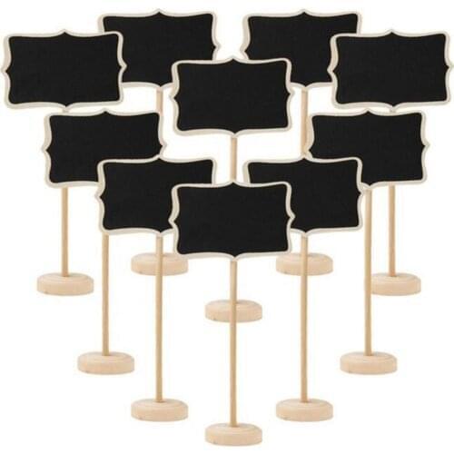 10Pcs Mini Wooden Chalkboard Blackboard Message Table Number Wedding Party Decor Write Information Funny Easy to use