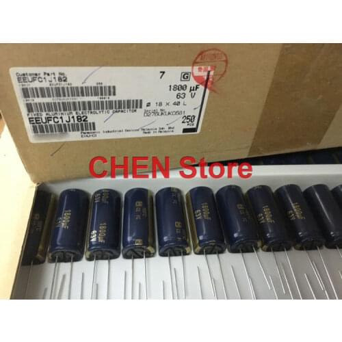 10PCS matsushita capacitor FC 63V1800UF 18X40MM ultra low internal resistance Electrolytic Capacitor ce fc 1800UF 63V Gold