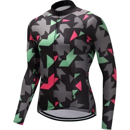 2018 Outdoor Fitness Sports Long Bike Cycling Jersey Bycicle Cycling Clothing Mens Spring And Autumn Ropa Ciclismo FU04 XS-3XL