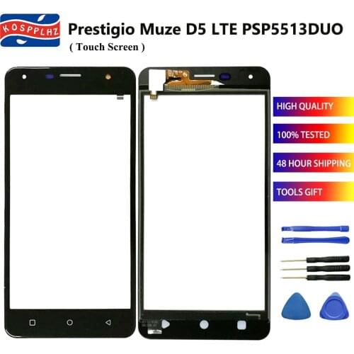 5.0" New For Prestigio Muze D5 LTE PSP 5513 PSP5513 DUO PSP5513DUO Touch Screen Outer Glass Sensor Panel lens +Tools + Adhesive