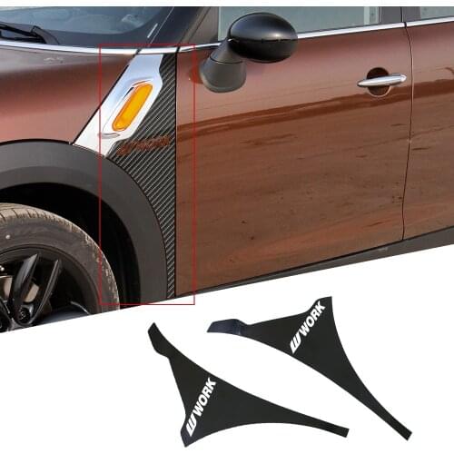 5D Carbon Fibre Vinyl Decal Front Car Fender Scuttles Air Vent Trim Decor Sticker For Mini Cooper Countryman R60 Accessories