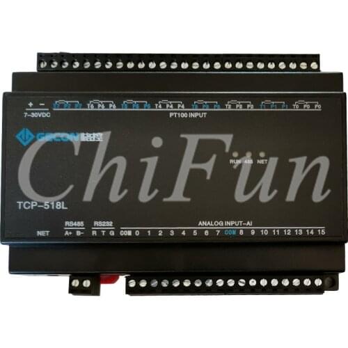 8 channel PT100 temperature acquisition 16 way analog input Modbus RTU TCP modular module Ethernet + RS485 + RS232