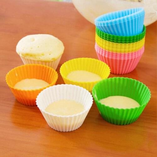 8Pcs Dessert Molds Eco-friendly High Temperature Resistant Cupcake Molds Silicone Reusable Muffin Cupcake Trays Chocolate Molds