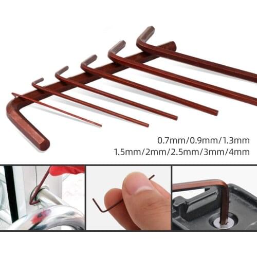 8pcs S2 Alloy Steel Precision Mini Hexagon Hex Allen Key Wrench Metric Screwdriver Set Tool Kit 8Pcs 0.7/0.9/1.3/1.5/2/2.5/3/4mm