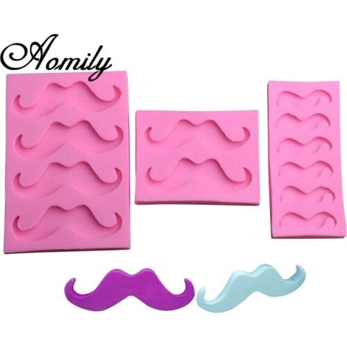 Aomily Party Funny Beard Shaped DIY Silicone Soap Candy Fondant Chocolate Kitchen Mould Wedding Chocolate Cookies Cake Mold