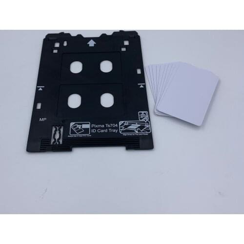 20X Glossy finish surface white blank Inkjet ID PVC Card+ 1pcs CR80 Card MP Tray For Canon Pixma TS701 TS8210 TS8310 TS9510 etc