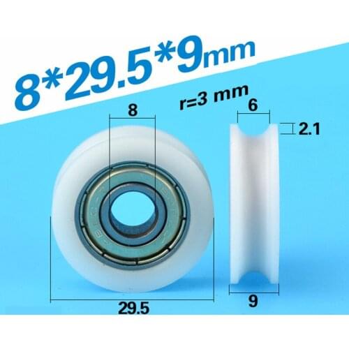 Free Shipping 10PCS 608zz nylon bearing POM plastic sliding window single bearing roller wheel