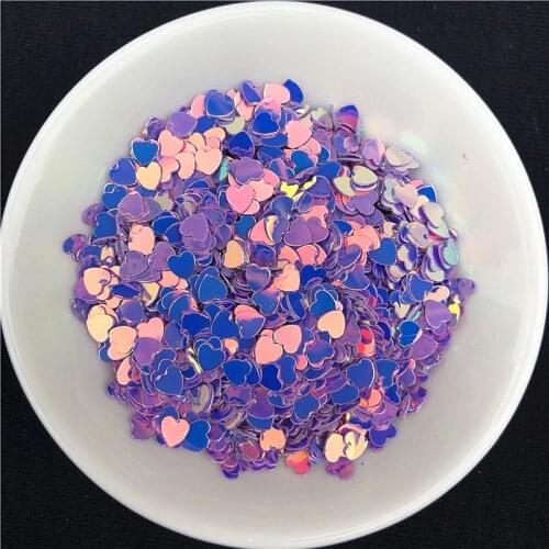 Purple Color 1200Pcs/Pack 4mm Heart Nail Sequin pvc loose sequins Glitter Paillettes Wedding Craft Kids Slime DIY Accessories