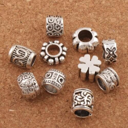 Flower Dots Spacer Charms Beads 40pcs Zinc Alloy Bead Fit European Bracelet Loose Beads Jewelry DIY LM44