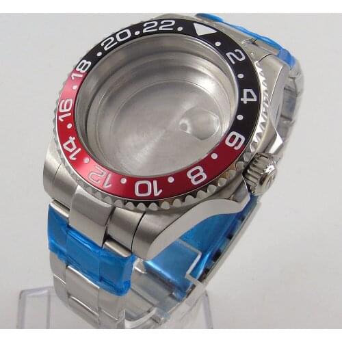 Fit NH35/NH36 High Quality 40mm Watch Case Sapphire Glass With Magnifier + Watch Strap Rotating Bezel