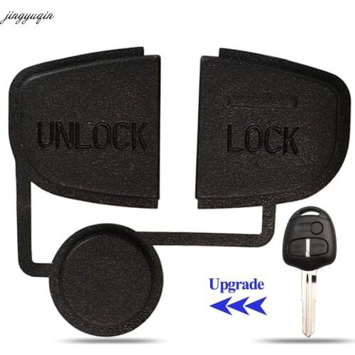 Jingyuqin 30pcs Remote Car Key Case Rubber Pad For Mitsubishi Pajero Sport Outlander Grandis ASX Shell Part 3 Buttons