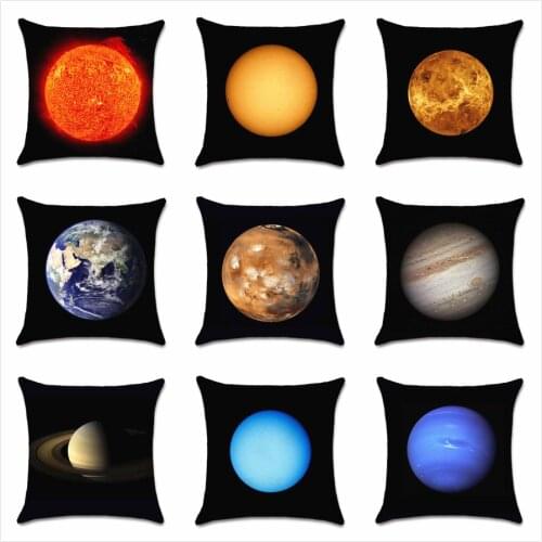 Eight planets of the solar system for kids gift printed cushion cover Chair seat sofa Decoration Home friend present Pillowcase