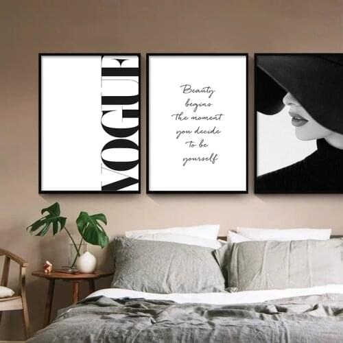 Black White Modern Vogue Sexy Lips Pop Canvas Posters Nordic Prints Paintings Women Wall Art Pictures For Living Room Home Decor