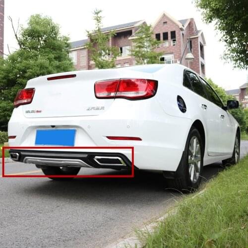 High Quality PP Rear Bumper Diffuser,Auto Car rear lip with chrome line For Chevrolet Malibu 2016 2017 2018 Car styling
