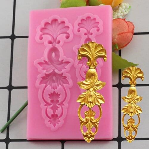 European Relief Lace Mold Fondant Cake Molds Chocolate Mould Kitchen Baking Silicone Cake Decorating Moulds 3D Food Grade Tools