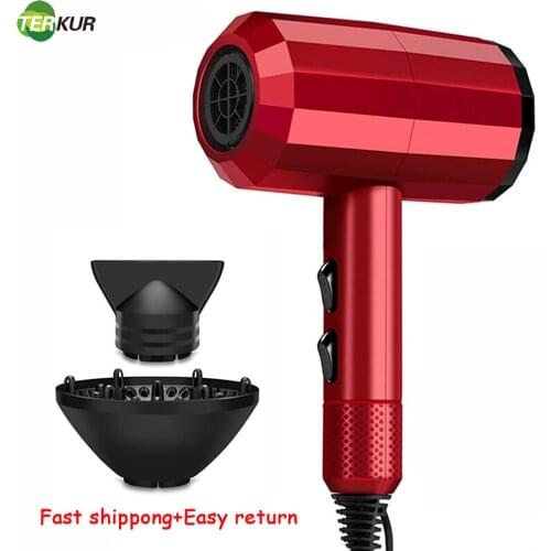 Negative ION Hair Dryer Hot and Cold Strong Wind 6 Gear Hairdressing Blowdryer Dryers Hair with Diffuser 2 Speed 3 Heating Dry