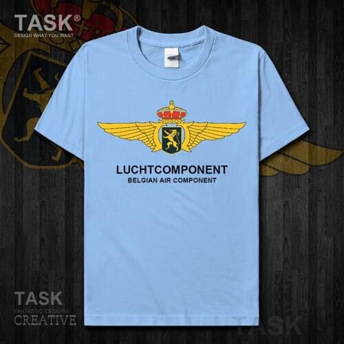 Air Force Belgium Belgian Belgique BE BEL t shirt mens Short sleeve new Tops country Fashion cotton Army Tactical Military 01