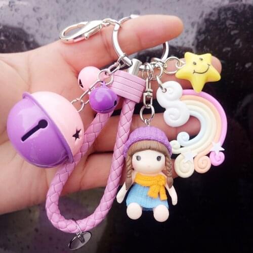 Hot Women Creative Cute Doll Bag Pendant Keychains Bag Charm Accessories New Women Girl Charm Couple Gift Jewelry Key Chain Ring