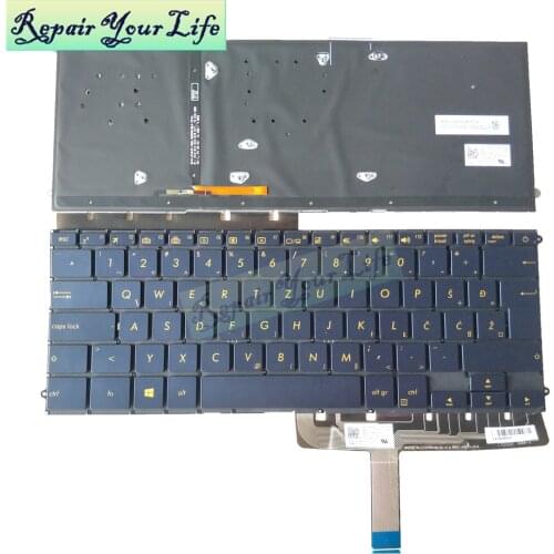 UX490 backlit keyboard for ASUS ZenBook 3 Deluxe UX490 UX490CA UX490UA Croatian standard WB SV laptop KB blue 86720 98A internal