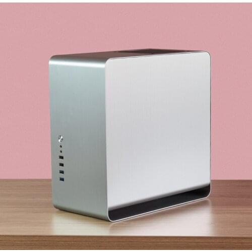 MATX, UMX3 high color water-cooled all aluminum alloy chassis, Game tempered side transparent RGB desktop personalized Chassis