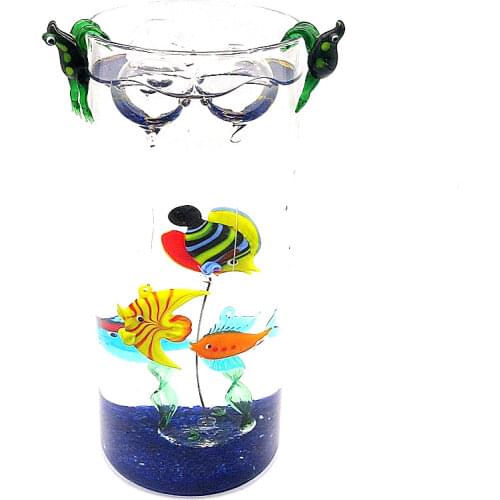 Blown Floating Glass Bubble miniature tropical Fish figurine Aquarium Landscape Ornament Accessories Marine decoration statue