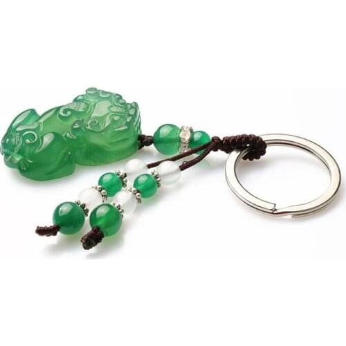 Fashionable agate mink couple bag Pendant Stainless steel key button for men and women wholesale