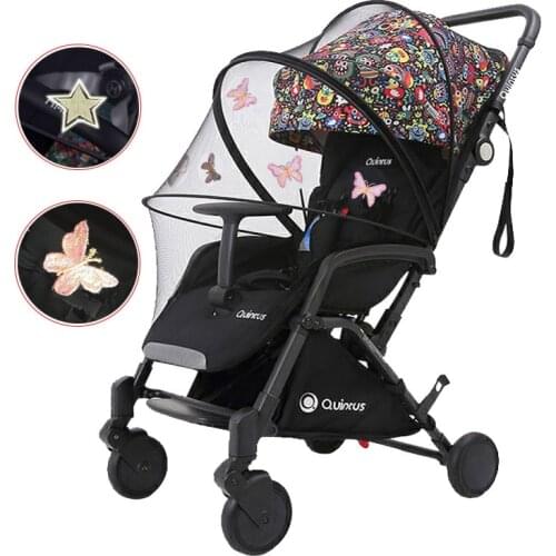 Embroidery Mosquito Net With Zipper Rod For Stroller Cradle Bed Crib Baby Accessories Universal Yoyo Cybex Quintus Trolley