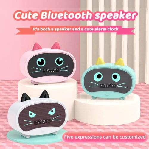 New wireless bluetooth speaker alarm clock portable outdoor mini cartoon cute card student learning small audio children gifts