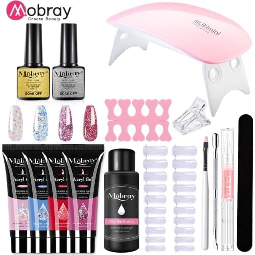 Mobray 15pcs Poly Nail Gel Extension Nail Kit All For Manicure Gel Extension Set Poly Nail Gel Art Tool Kit Professional Set