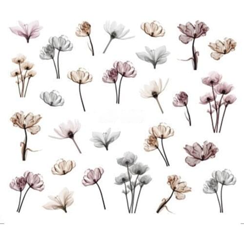 1 Sheet Jewelry Flower Water Decal Sticker For Nail Pattern Painting Wrap Paper Foil Tip Tattoo Manicure