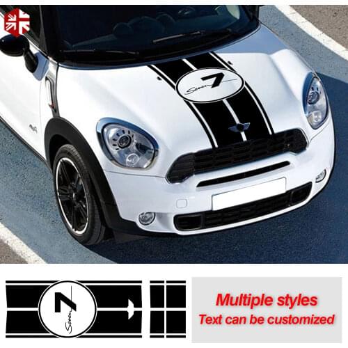 Car Hood Decal Bonnet Stripes Engine Cover Trunk Rear Tail Stickers For MINI Countryman R60 Cooper S JCW Accessories