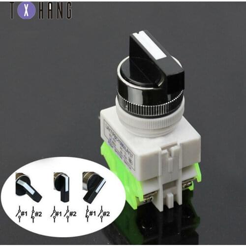 Rotary Three Position Selector Switch Power Ignition LAY7-20X/3 Push Button Switch