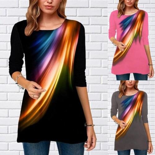 Casual Blouse Women O Neck Long Sleeve Print Loose Plus Size Shirt Bottoming Blouse Women Fashion Blouse