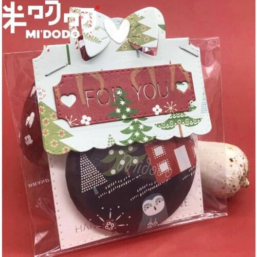 Bow Handle Cutting Dies Christmas Birthday Gift Scrapbooking Paper Craft Knife Mould Blade Midodo 2020 New Bag Topper Dies