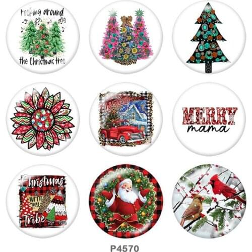 Christmas TREE CAR 12mm/18mm/20mm/25mm/30mm Round glass cabochon flat back Making findings snap button jewelry P4570