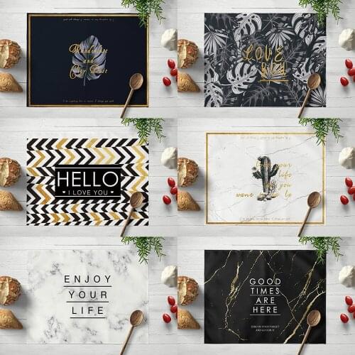 Nordic Placemat Customized Cotton and Linen Table Non-Slip Mat Printed Western Placemat Insulation Mat red table cloth