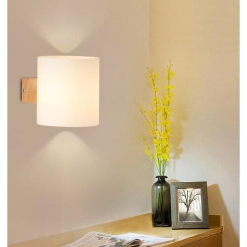 Modern Nordic Indoor Lighting Bedside Wall Light Wood Art Solid Wood LED Energy Saving Wall Lamp Home Lighting Aisle/Corridor