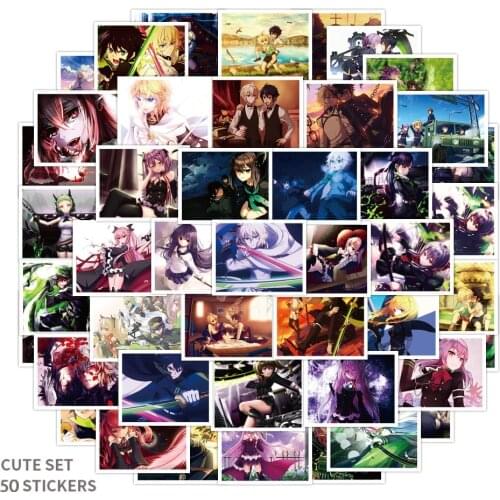 10/52PCS Anime Seraph of The End Stickers For Cartoon Notebook Hand Account Suitcase Decoration Skateboard Sticker Graffiti Toy