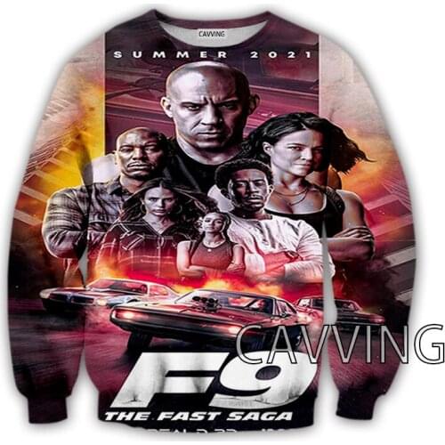 CAVVING 3D Printed Movie Fast & Furious 9 Crewneck Sweatshirts Harajuku Styles Tops Long Sleeve Sweatshirts for Men/women